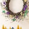 Glitzhome® 20" Mardi Gras Berry & Fleur-de-Lis Wreath